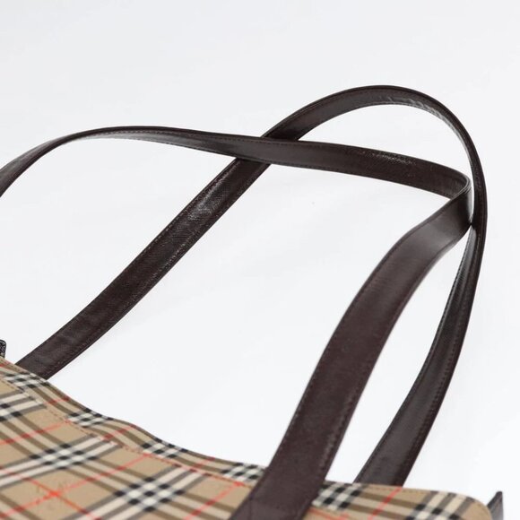 BURBERRY Nova Check Tote Bag Canvas Beige Auth am6828AV - Picture 9 of 15